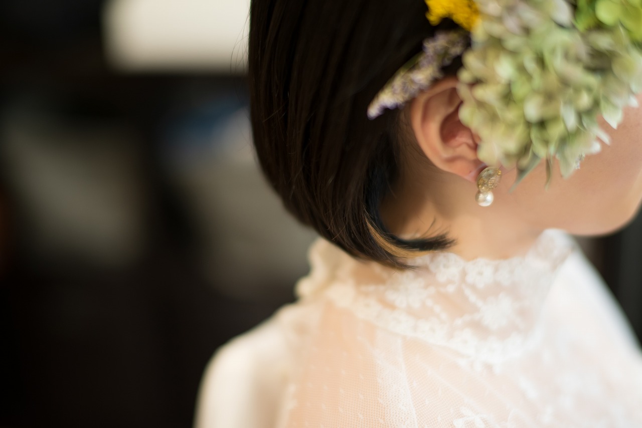 おしゃれでかわいい ショートヘア ボブヘアの花嫁さん特集 フォト婚