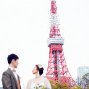 東京タワーが見える公園でフォトウエディングの画像9
