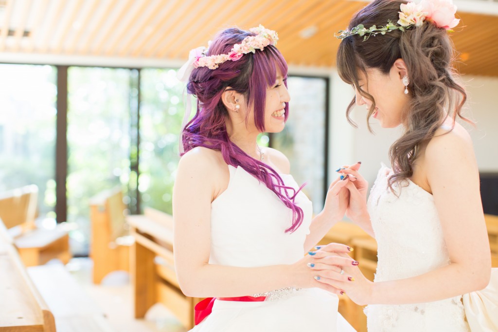 LGBTwedding,同性婚,女性カップル,LGBTフォトウエディング,チャペルフォト