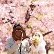 河津桜で春色フォトウエディングの画像11