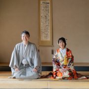 和装で洋館ウエディングフォト