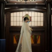 レトロでシックなヴィンテージドレスソロウエディングの画像13