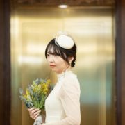 レトロでシックなヴィンテージドレスソロウエディングの画像19