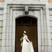 レトロでシックなヴィンテージドレスソロウエディングの画像23