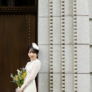 レトロでシックなヴィンテージドレスソロウエディングの画像24