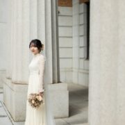 レトロでシックなヴィンテージドレスソロウエディングの画像3