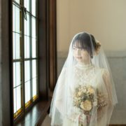 レトロでシックなヴィンテージドレスソロウエディングの画像9