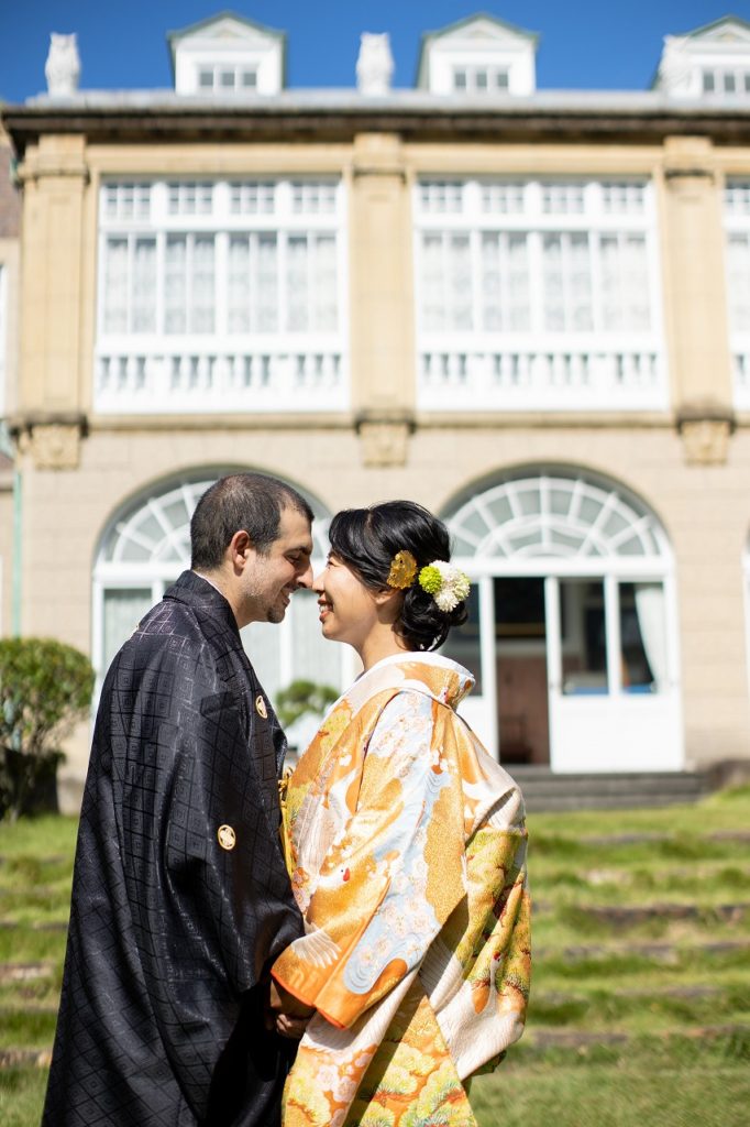 歴史的建造物で和装撮影