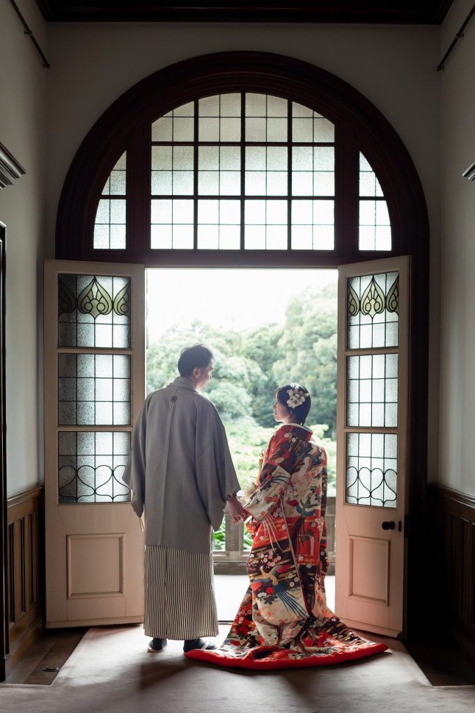 歴史的建造物で和装撮影