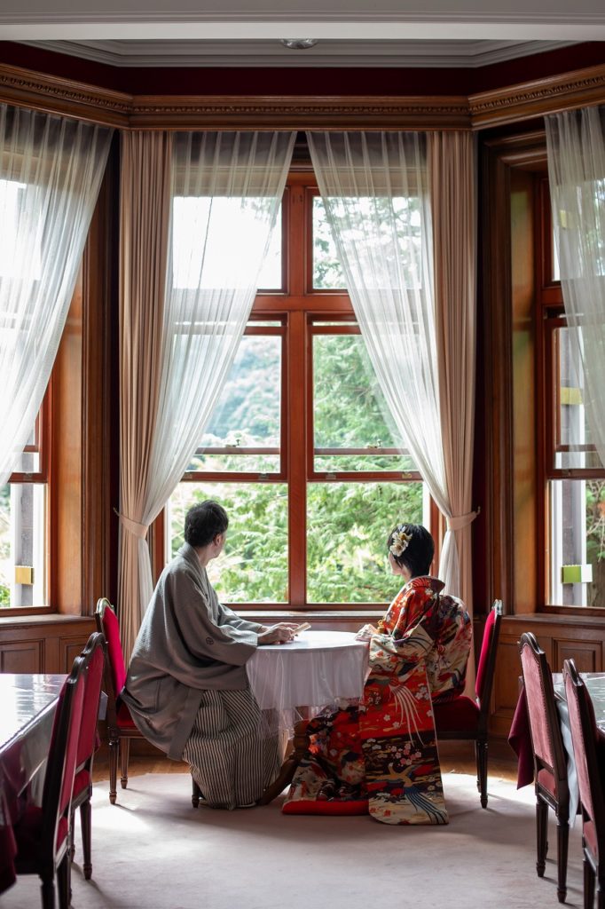 歴史的建造物で和装撮影