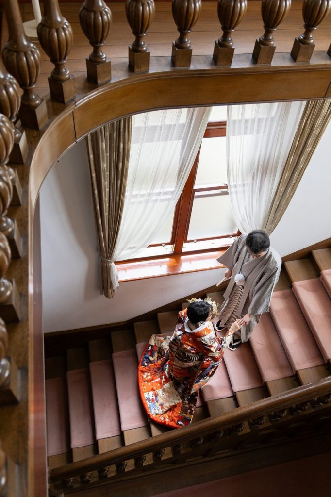 歴史的建造物で和装撮影