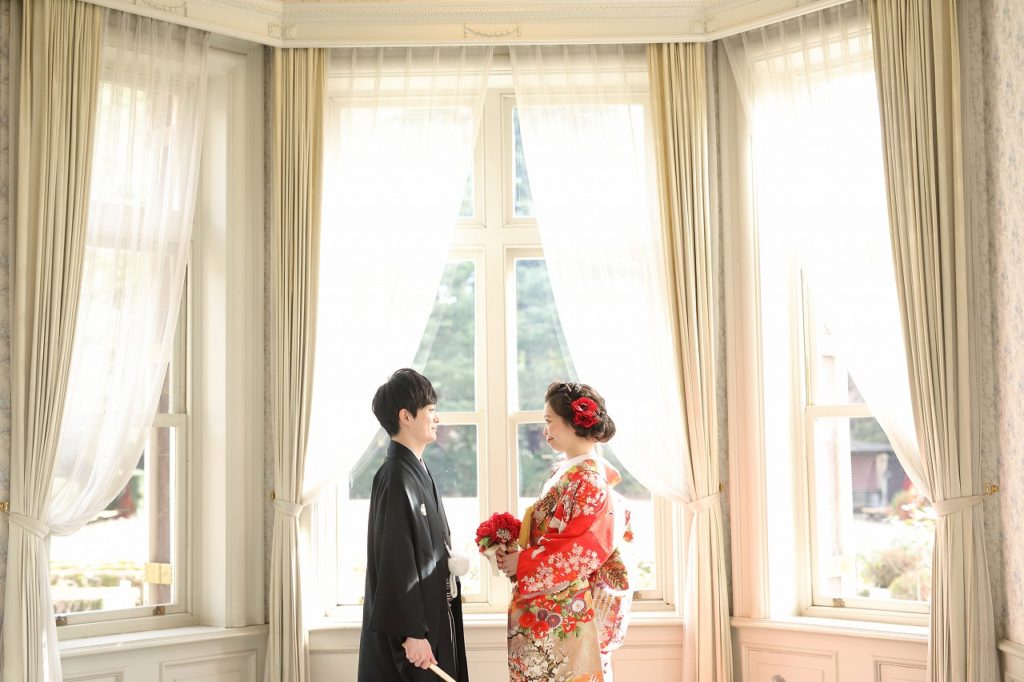 歴史的建造物で和装撮影