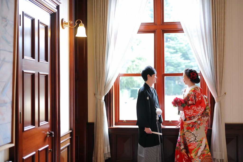 歴史的建造物で和装撮影